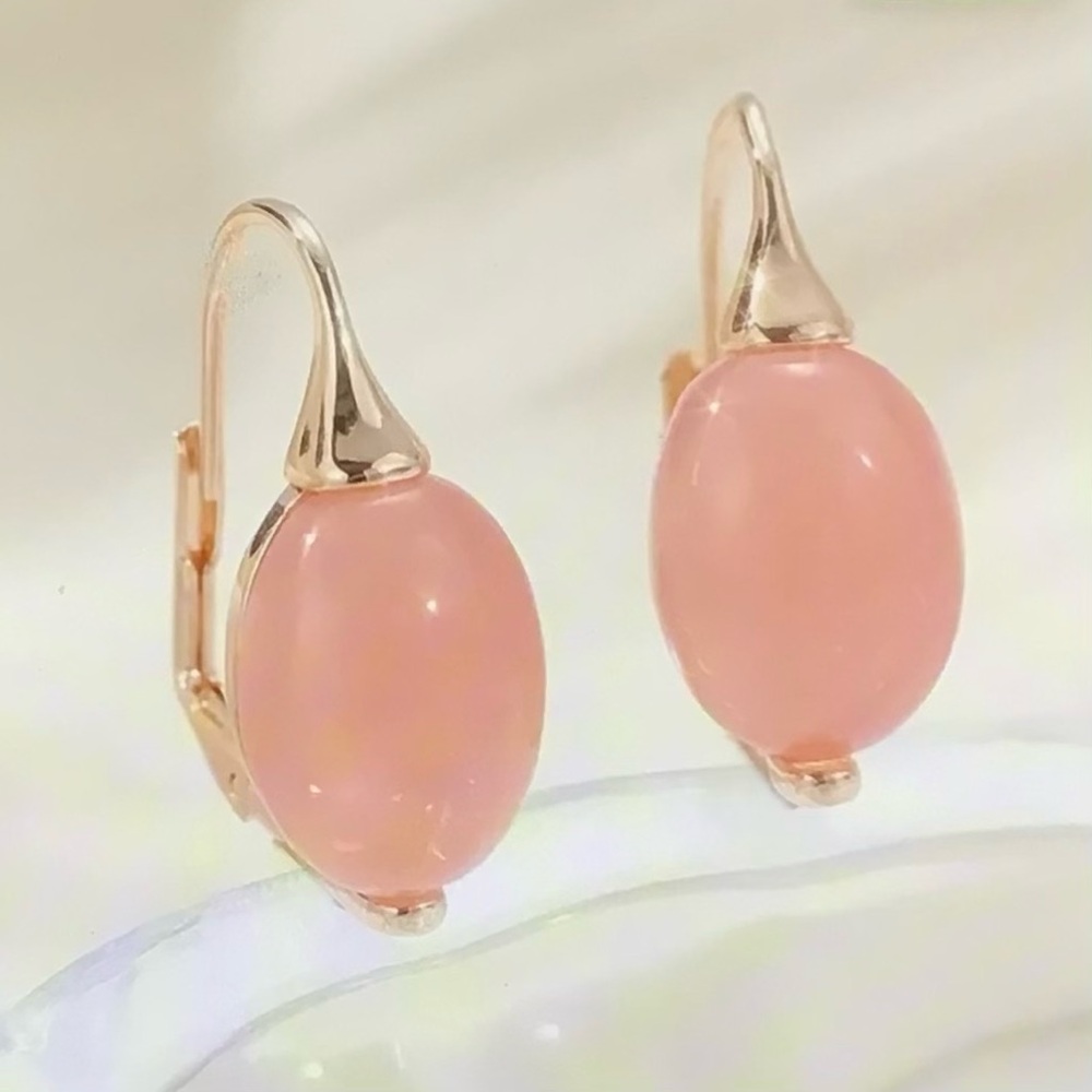 New Opal Pink Stone Earrings
